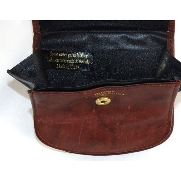 Buxton Wallet, Brown Leather Coin Purse, Small Bill Holder, Marbled Look Finish, - Picture 9 of 10